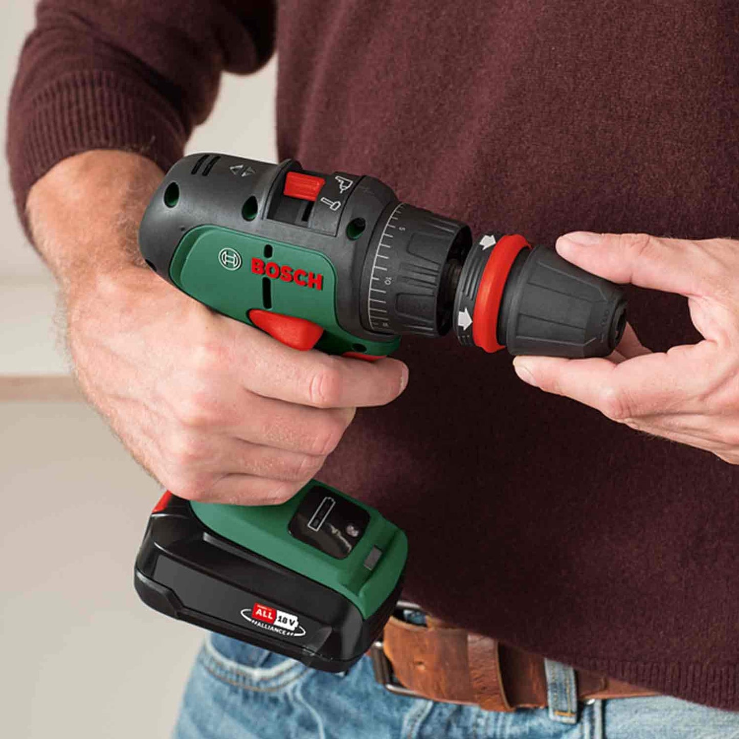 Bosch Cordless Combi Drill AdvancedImpact 18 (2x Batteries, 18 Volt System, in Carrying Case)