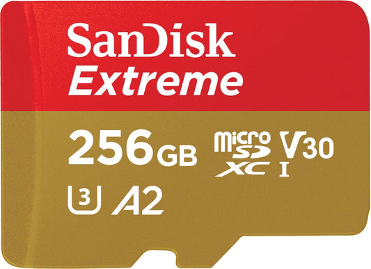 - SanDisk 256GB Extreme microSDXC card | SD adapter | RescuePRO Deluxe -
