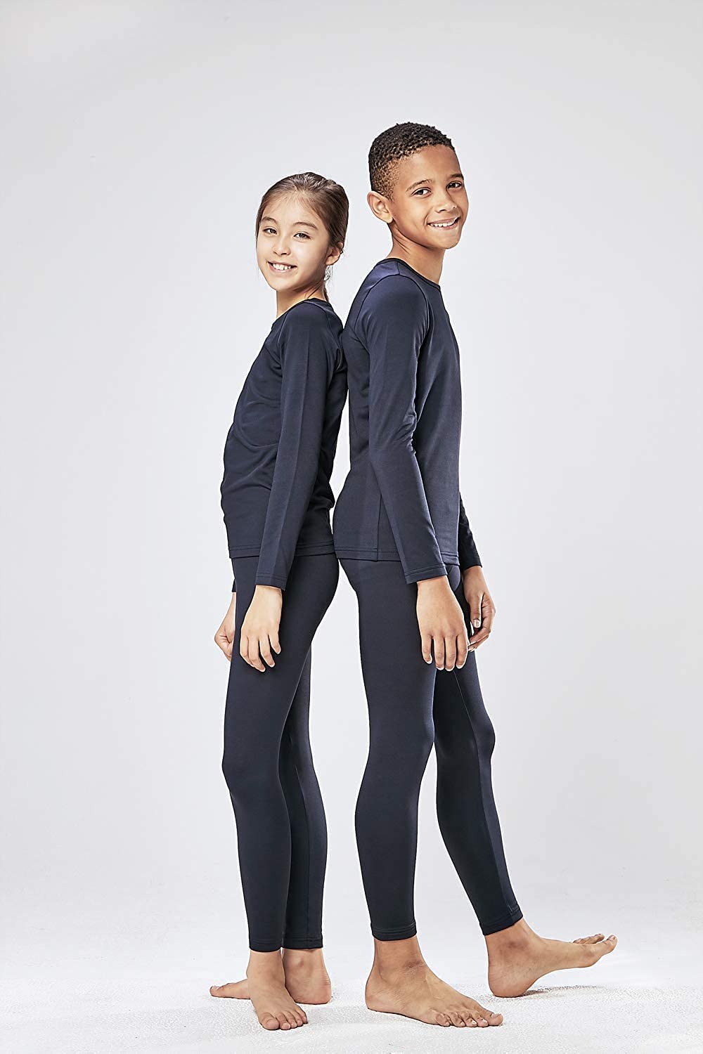 - orbiz Kids Thermal Base Layer Set | Winter Warm Underwear Full Set | Long John Bottoms and Long Sleeve Top -