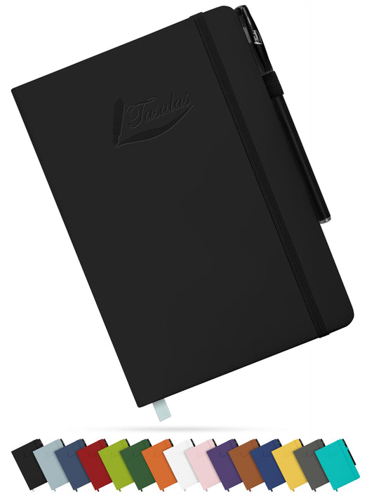 - Tasalas A5 Notebook and Pen | 200 Lined Pages Journal Notepad -