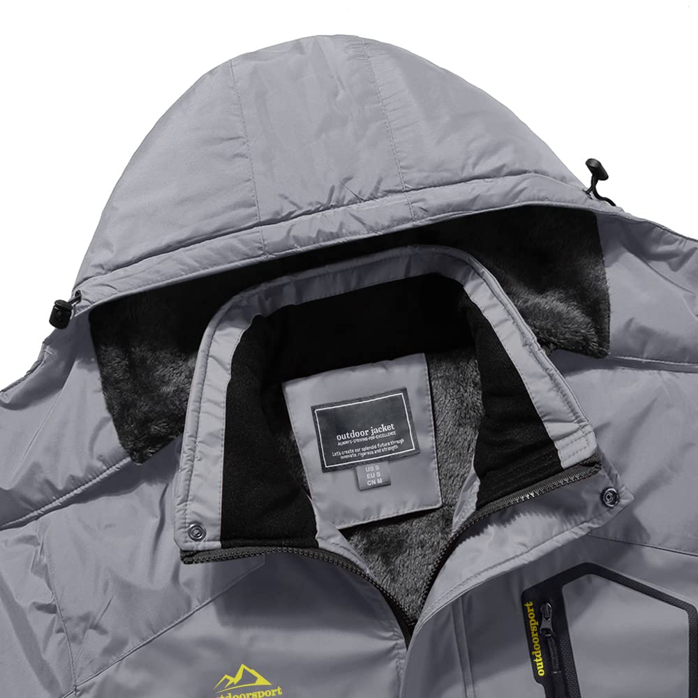 - KEFITEVD Mens Ski Jacket | Breathable Warm Lined Winter Jacket | With Removable Hood -