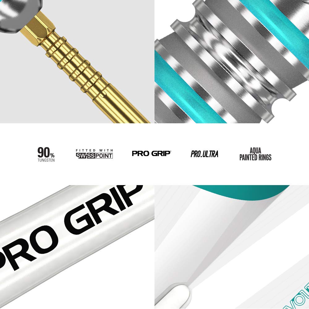 - Target Darts | Rob Cross Gen 2 | 21G | 90% Tungsten Swiss Point Steel Tip Darts Set | Silver, Aqua and White -