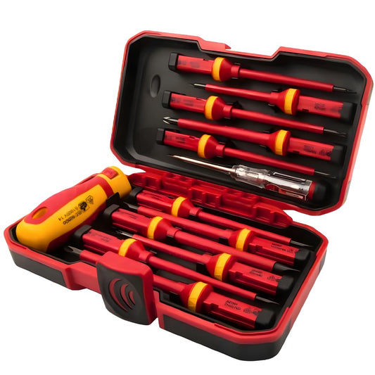 - Tolsen 13pcs VDE Insulated Electrical Screwdriver Set | Hard Case | Interchangeable -