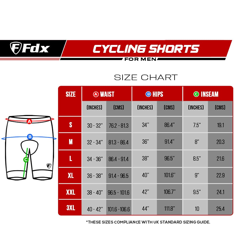 - FDX Cycling Shorts Men's | 3D Anti-Bac Padded All Day Bike Shorts -