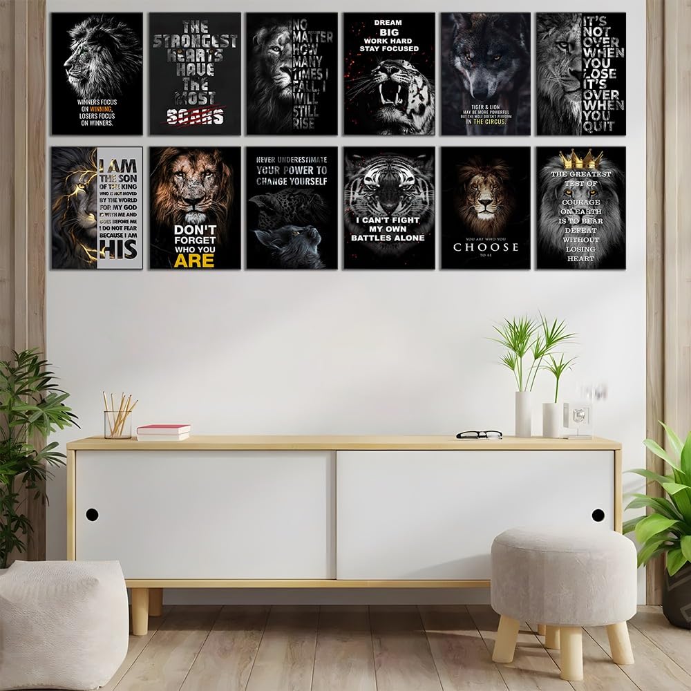 - JoOcLa Motivational Lion Wall Art Canvas | Inspirational Poster Decor -