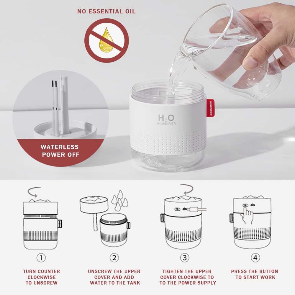 - Humidifier By Royalotic | Cool Mist Humidifier | 500ML -