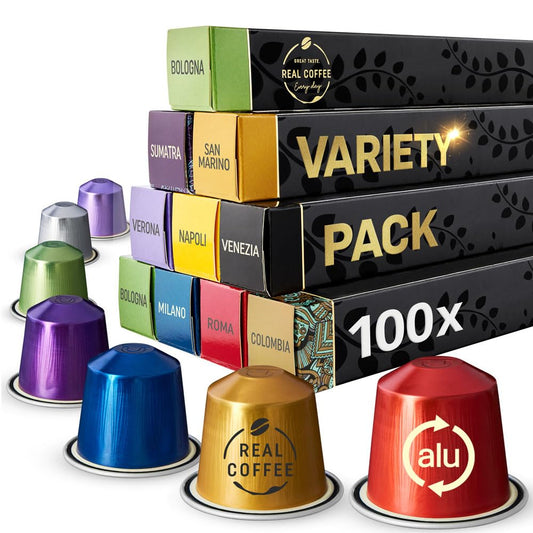 - Variety Pack: 100 Nespresso Compatible Pods. 9 Different Varieties with Coffee Capsules -