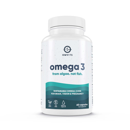 - Omvits Vegan Omega 3 | 60 Softgel Capsules with Vitamin E -