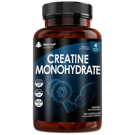 Creatine Monohydrate Capsules 3000mg - 360 Creatine Capsules (3 per Serving) 4 Months Supply- Exercise Workout Gym Supplement for Men & Women - Creatine Monohydrate Powder Capsules - UK Made