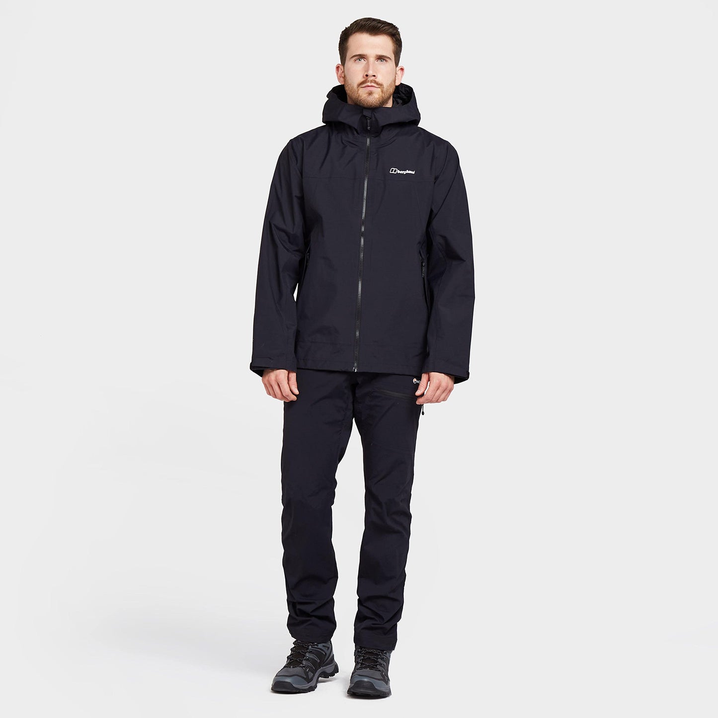 Berghaus Men's Stormcloud Prime Waterproof Jacket, Men's Rain Coat, Men's Cagoule, Outdoors, Travelling, Camping, Trekking, Hiking and Walking Clothing, Black, XXL
