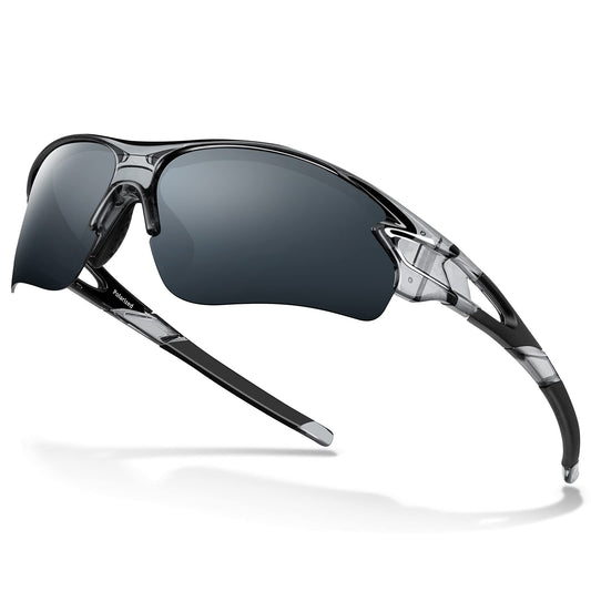 BEACOOL Polarized Sports Sunglasses for Men Women Youth Baseball Cycling Fishing Running TAC Glasses (Grey)