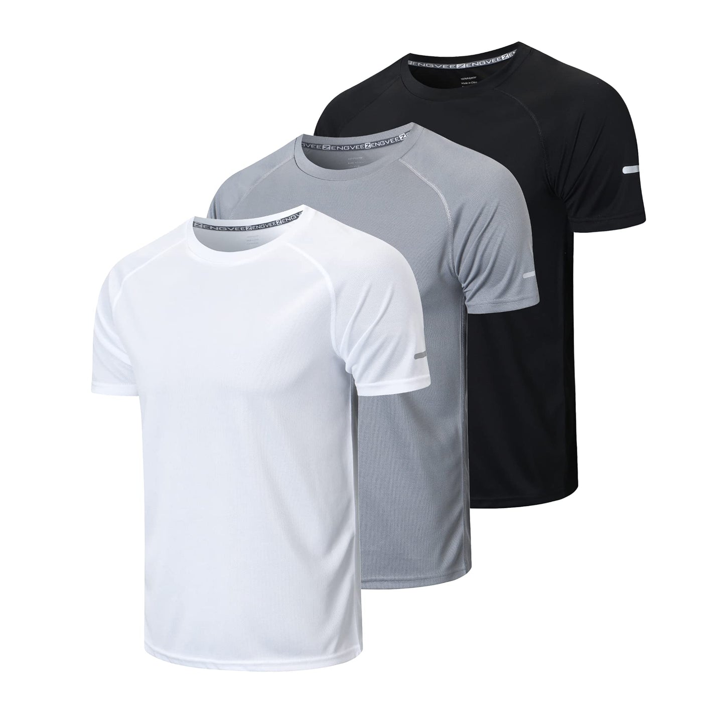 - HUAKANG 3 Pack T Shirts | Mens Breathable Sport Shirts | Cool Dry Running Tops -