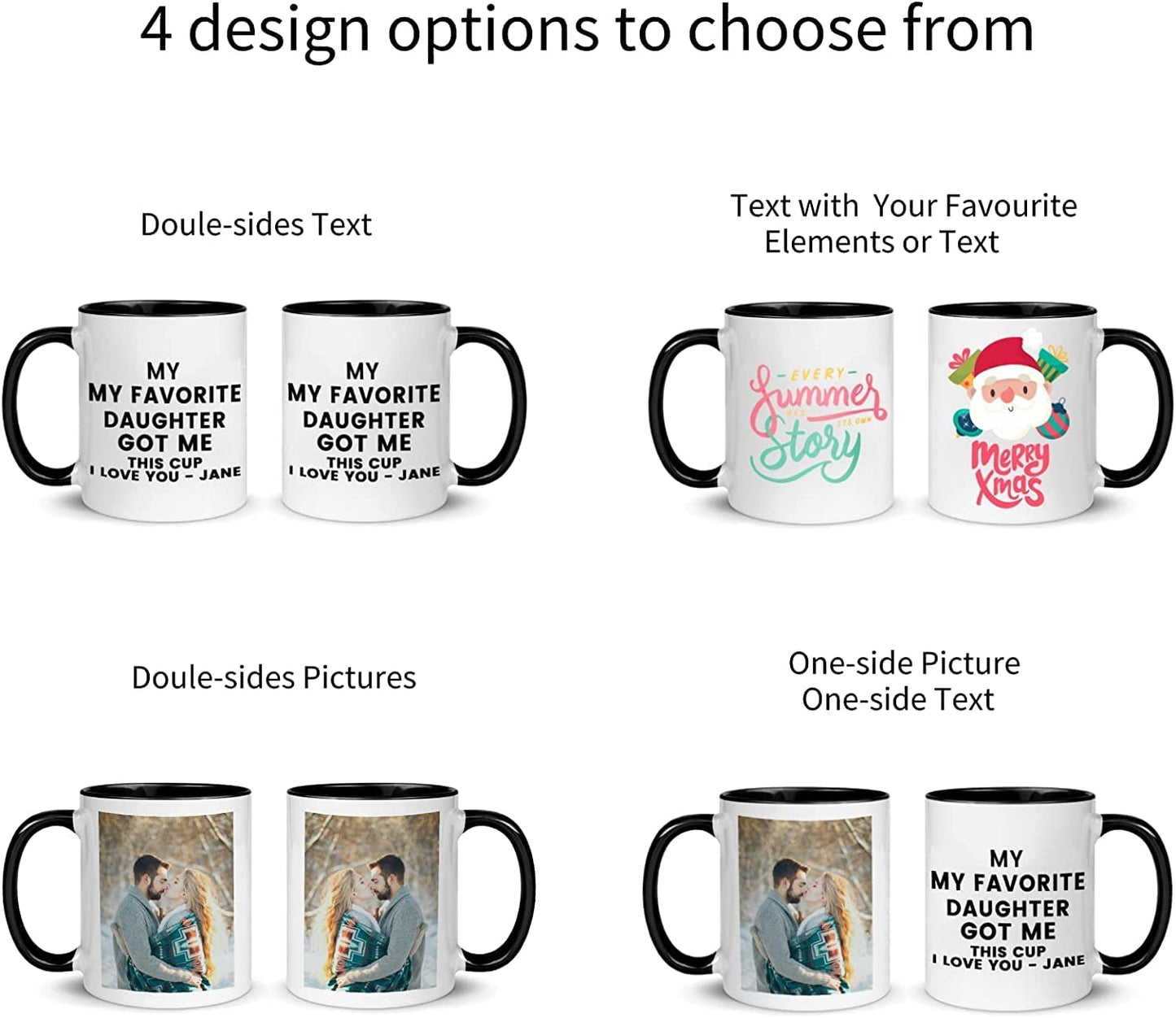 - UNIQUILLING Personalised Mug Print 2 Sides- Personalised Gift for Dad Fathers Day-Custom Mug -