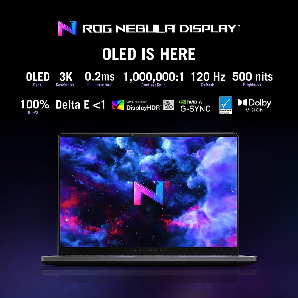 ASUS ROG Zephyrus G14 OLED GA403UV 14.0" WQXGA+ 120Hz OLED Gaming Laptop (AMD Ryzen 9-8945HS, NVIDIA GeForce RTX 4060, 16 GB RAM, 1 TB PCIe SSD, Windows 11)
