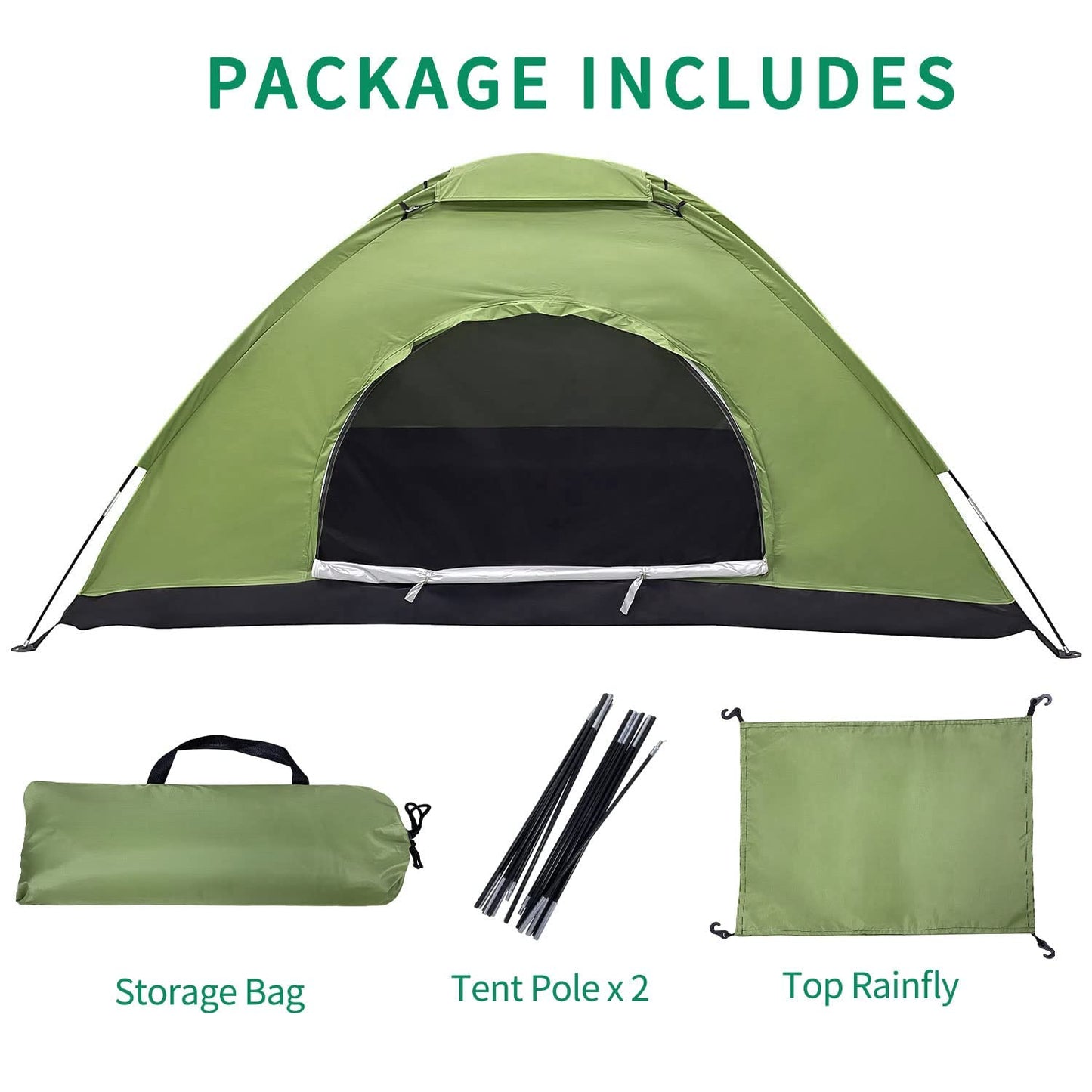 2 Man Tent Waterproof, Easy Set Up Lightweight Windproof Camping Tent, Compact 2 Person Dome Tent for Camping, Festivals, Backpacking, Hiking