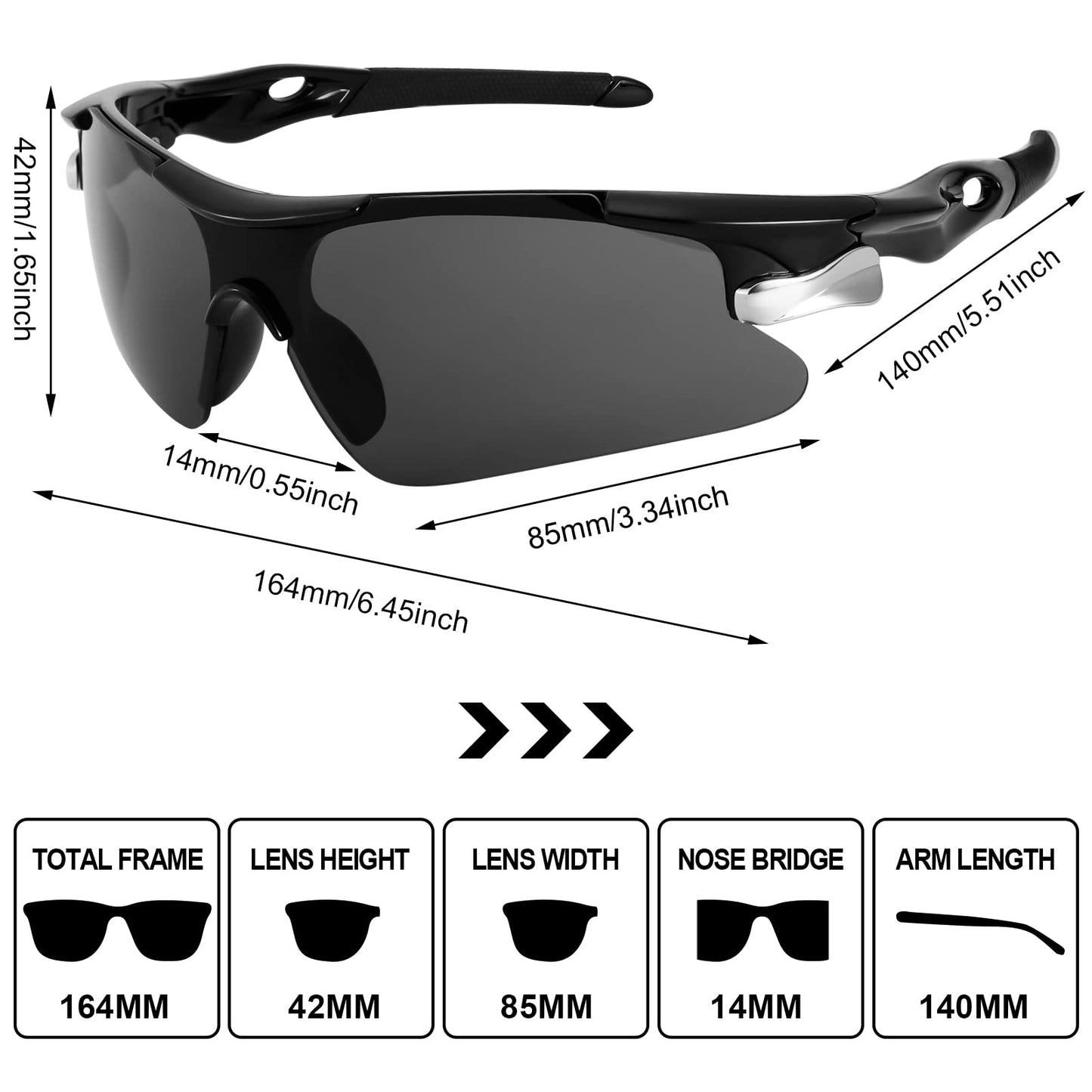 - Firtink 3 Pack Polarized Sports Sunglasses | Fashion Windproof Cycling Glasses -