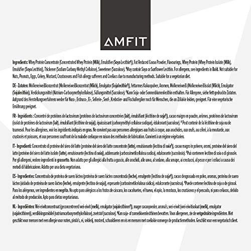 Amazon Brand - Amfit Nutrition Whey Protein Powder, Chocolate Hazelnut Flavour, 33 Servings, 1 kg (Pack of 1)