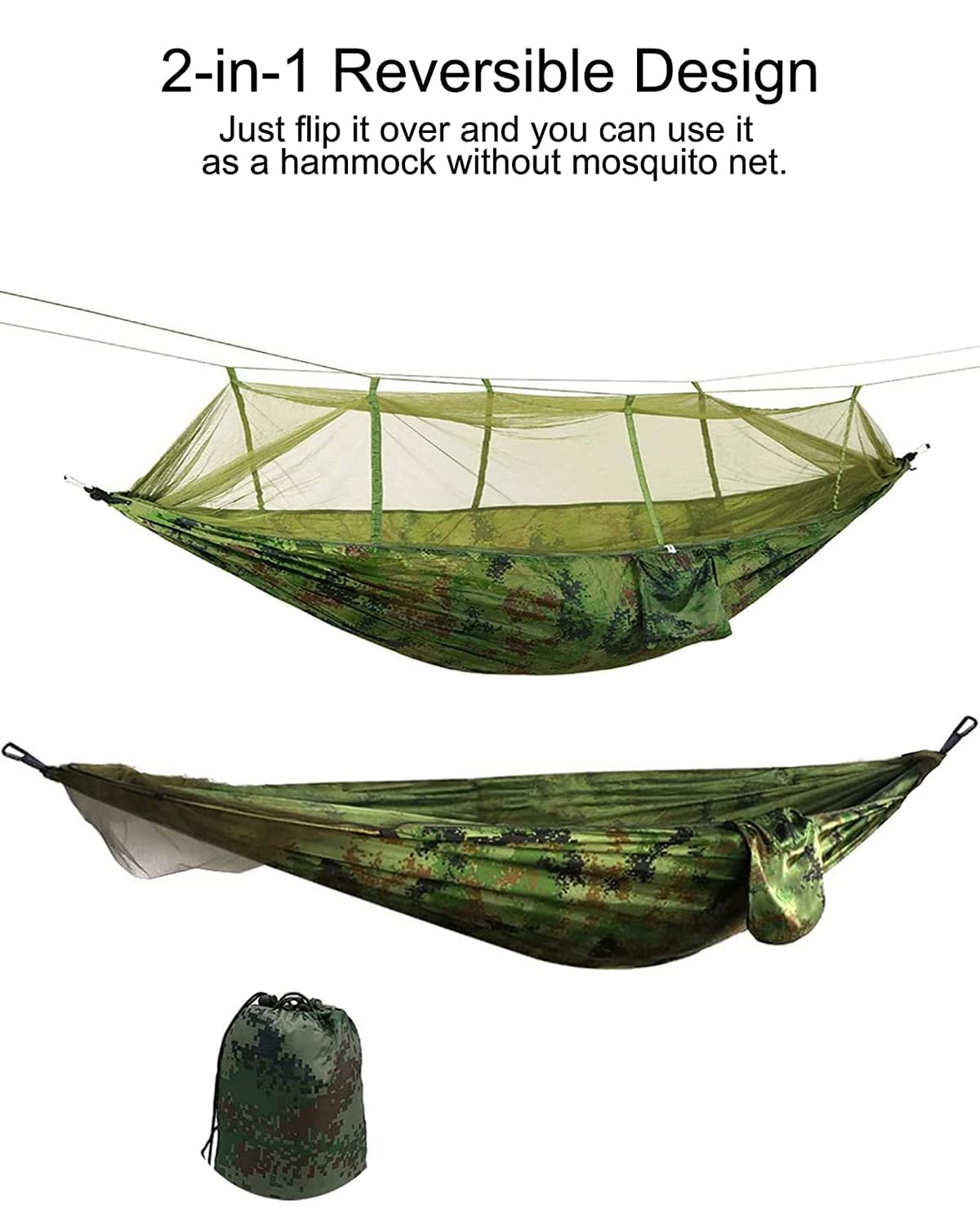 - Uplayteck Camping Hammock with Mosquito Net - Ultra Lightweight Durable Double/Single Travel Hammock 210T -