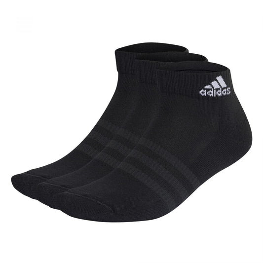 adidas Unisex Cushioned Sportswear 3 Pairs Ankle Socks, Black/White, M