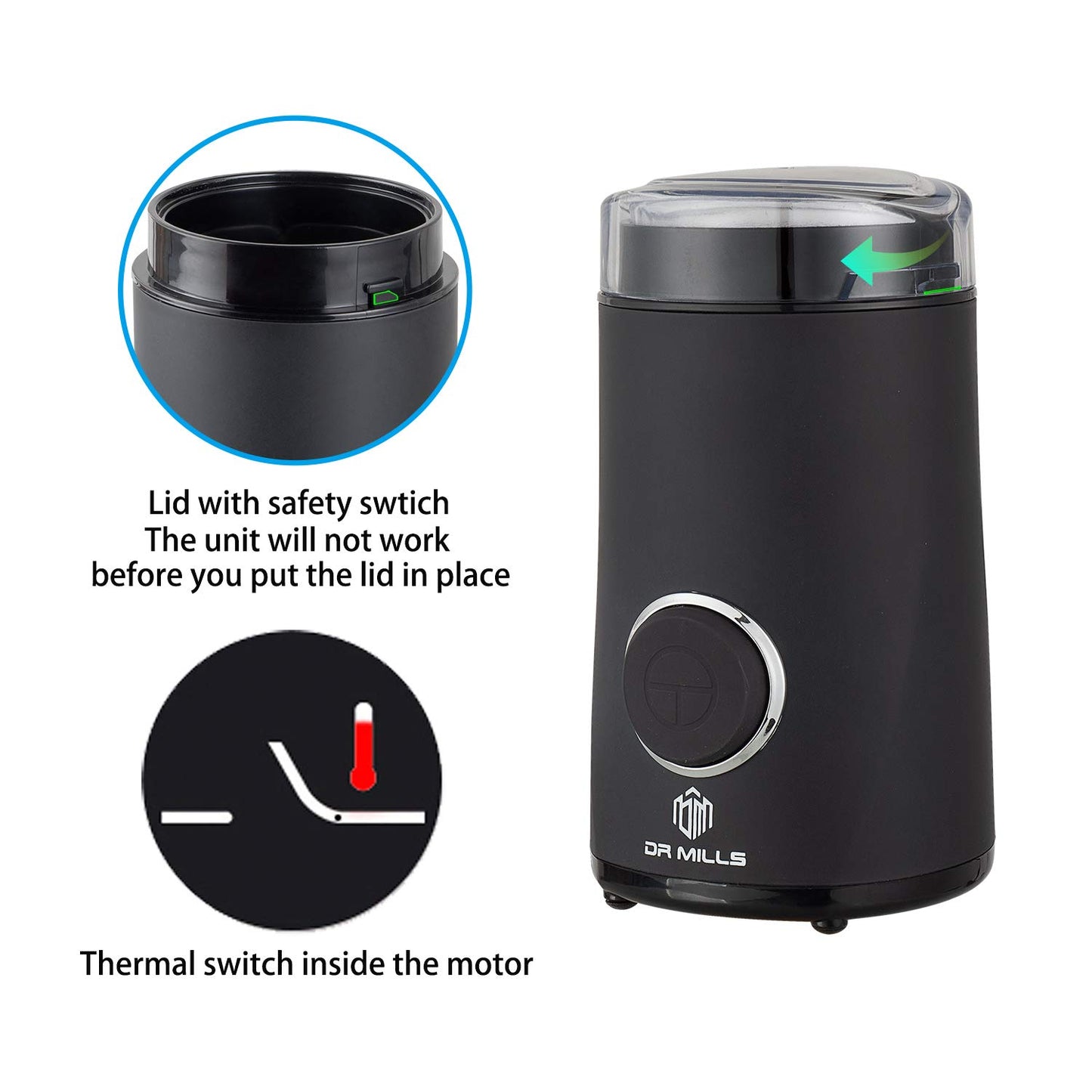 - DR MILLS DM-7441 Electric Dried Spice and Coffee Grinder | Blade & Cup Made -