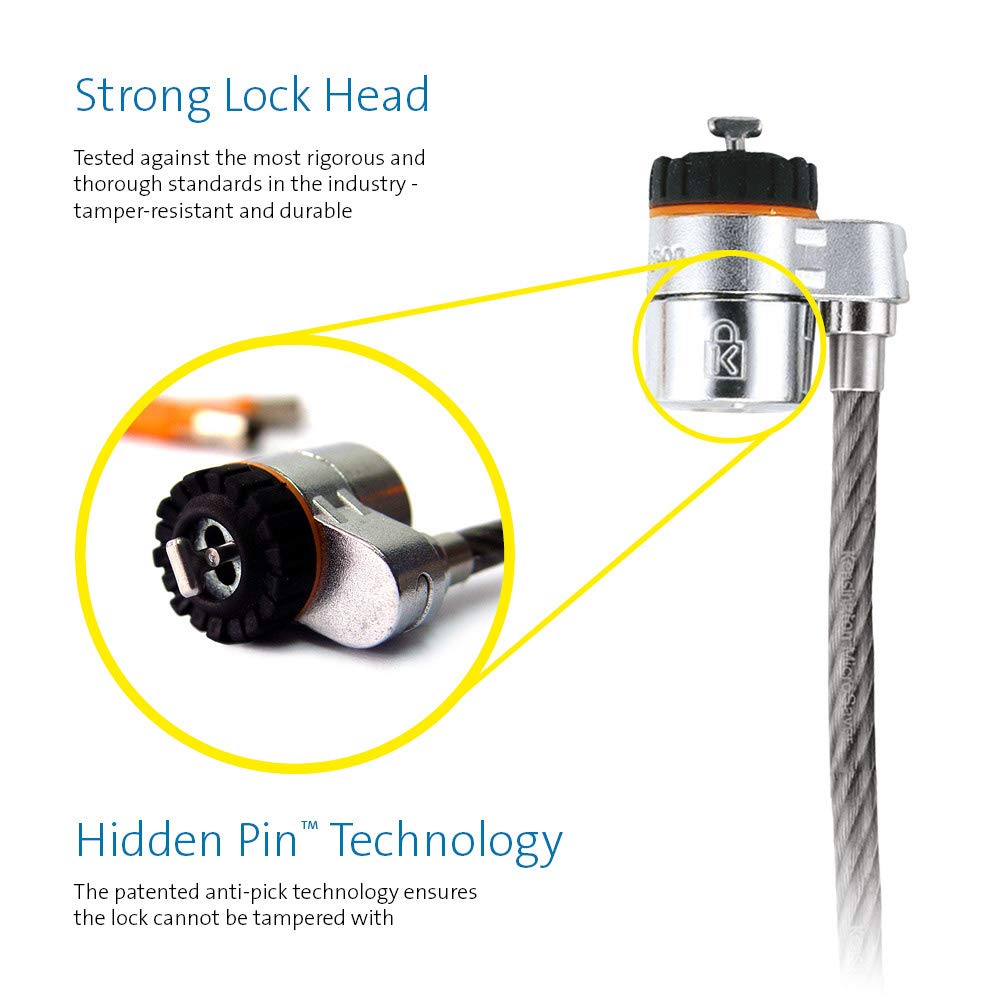 - Kensington Laptop Lock | MicroSaver Keyed Laptop Lock | High-Carbon, Cut-Resistant Cable -