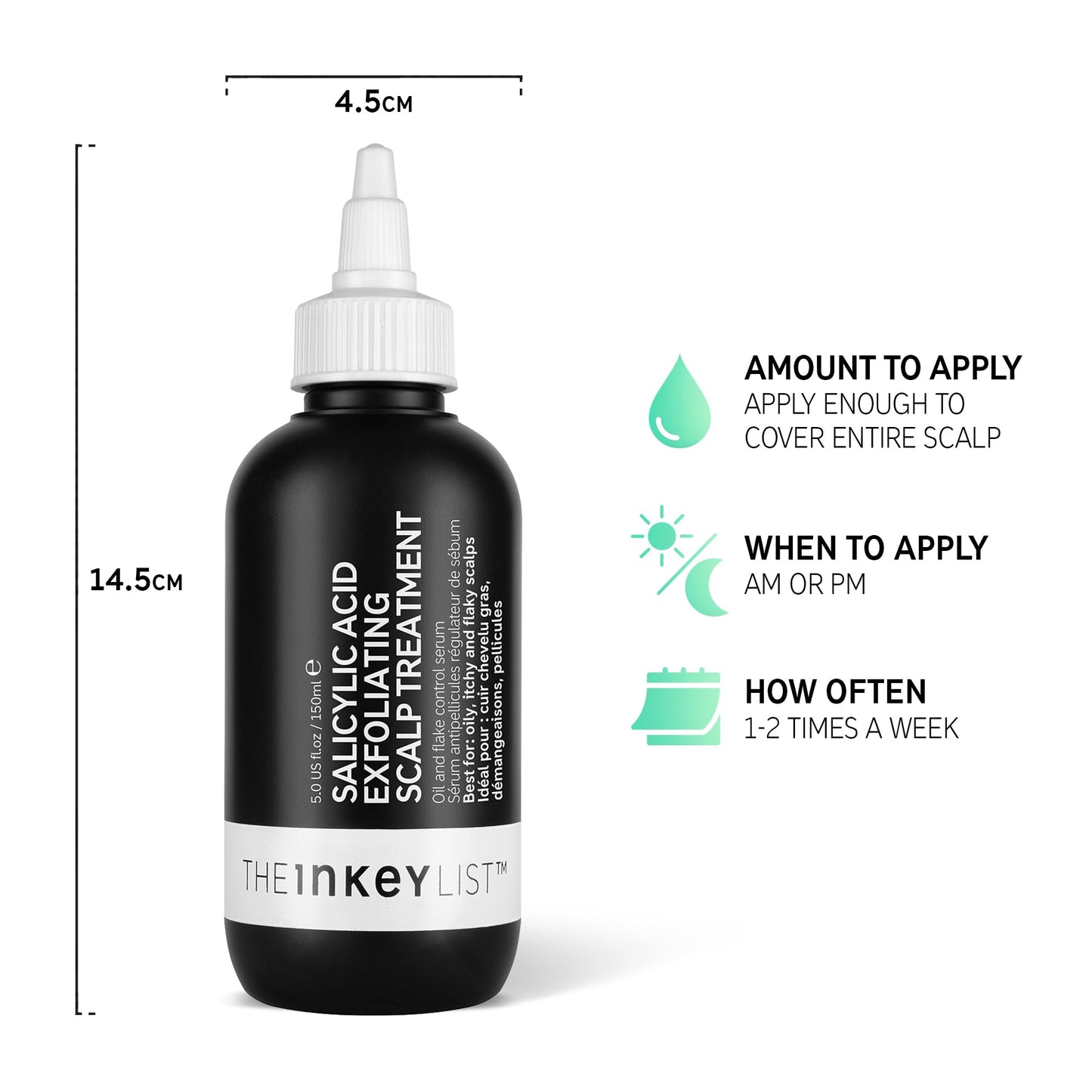 - The INKEY List  | 2% Salicylic Acid Exfoliating Scalp Treatment | Reduce Flakes Itchiness and Control Oiliness | 150ml -