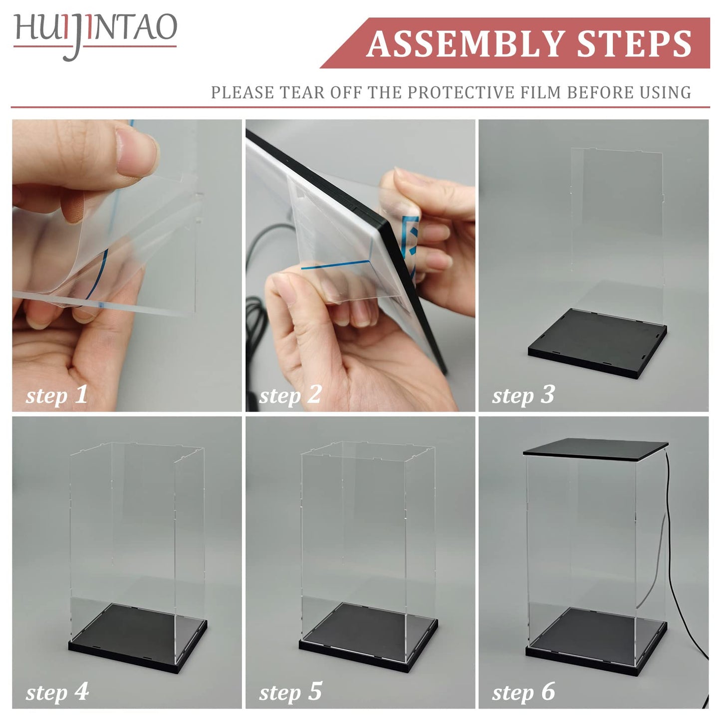 - Huijintao Clear Acrylic Display Case With Led Light | Dustproof Showcase For Toys & Collectibles -