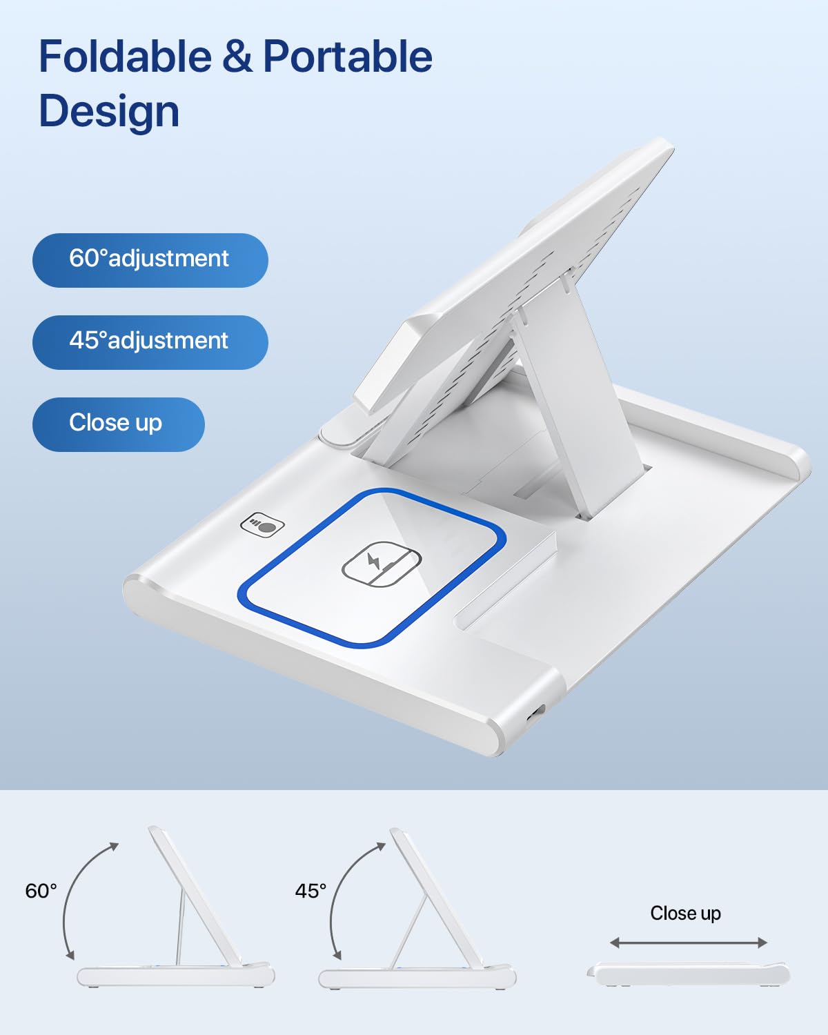 - Wireless Charger,Foldable 3 in 1 Wireless Charger Stand