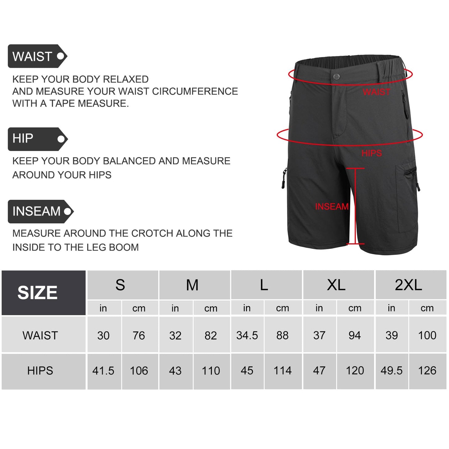 - Suwangi Men's Cargo Hiking Shorts | Outdoor | Lightweight Quick-Dry Shorts | Golf Walking Climbing Fishing Short with Zipper Pockets Grey