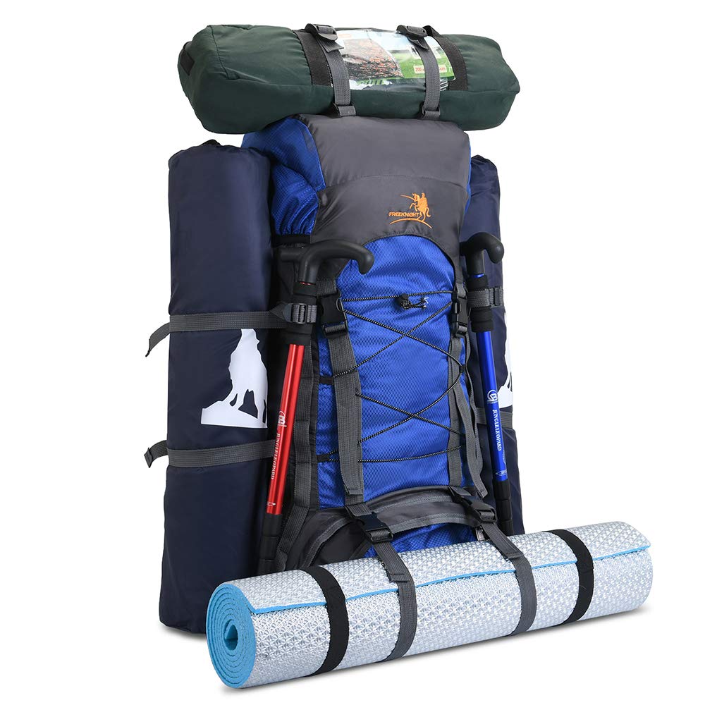 Bseash 60L Internal Frame Hiking Camping Backpack with Rain Cover, Outdoor Sport Travel Daypack for Climbing Touring (Green)