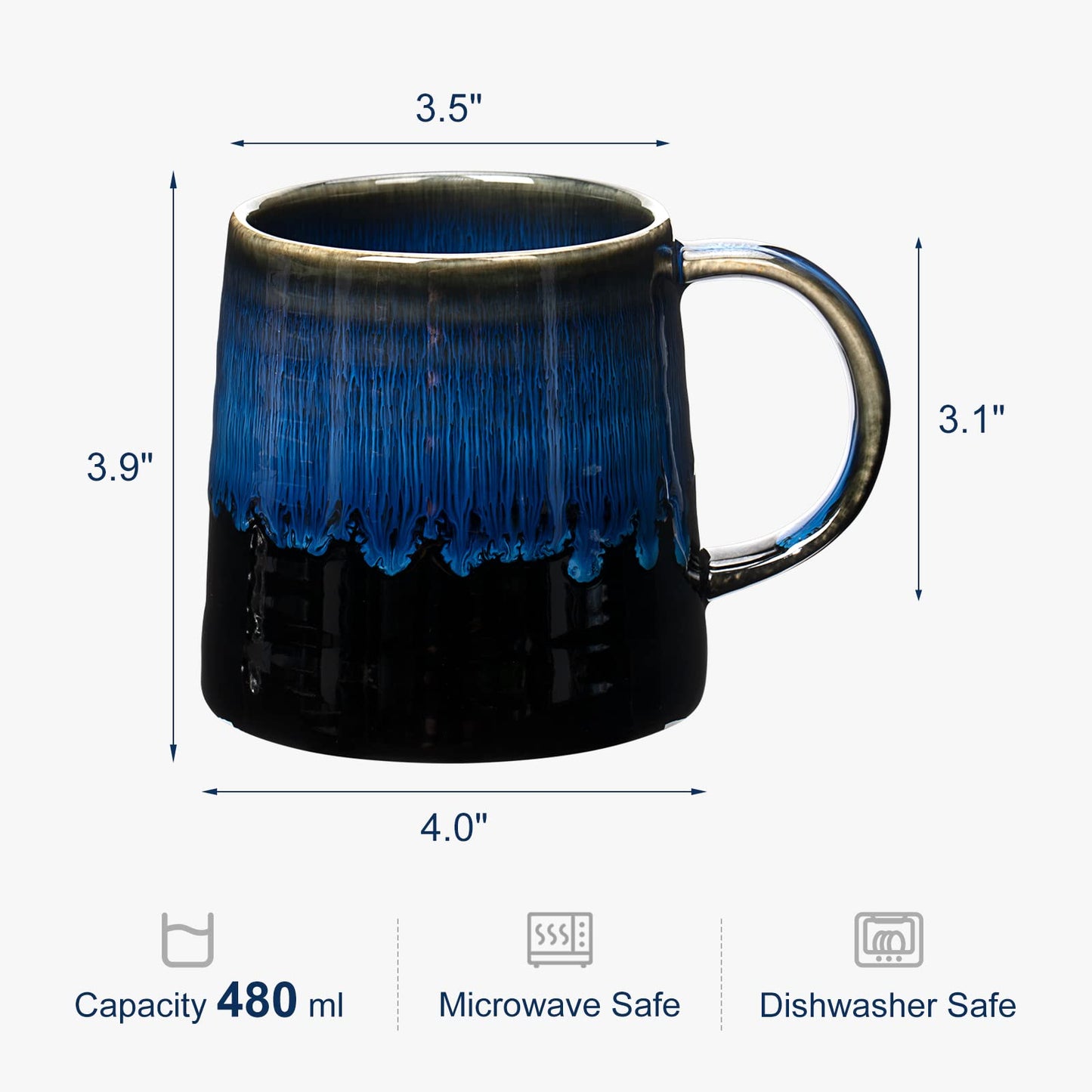 - SECELES 400ml Large Ceramic Coffee Mugs | 14Oz Handmade -