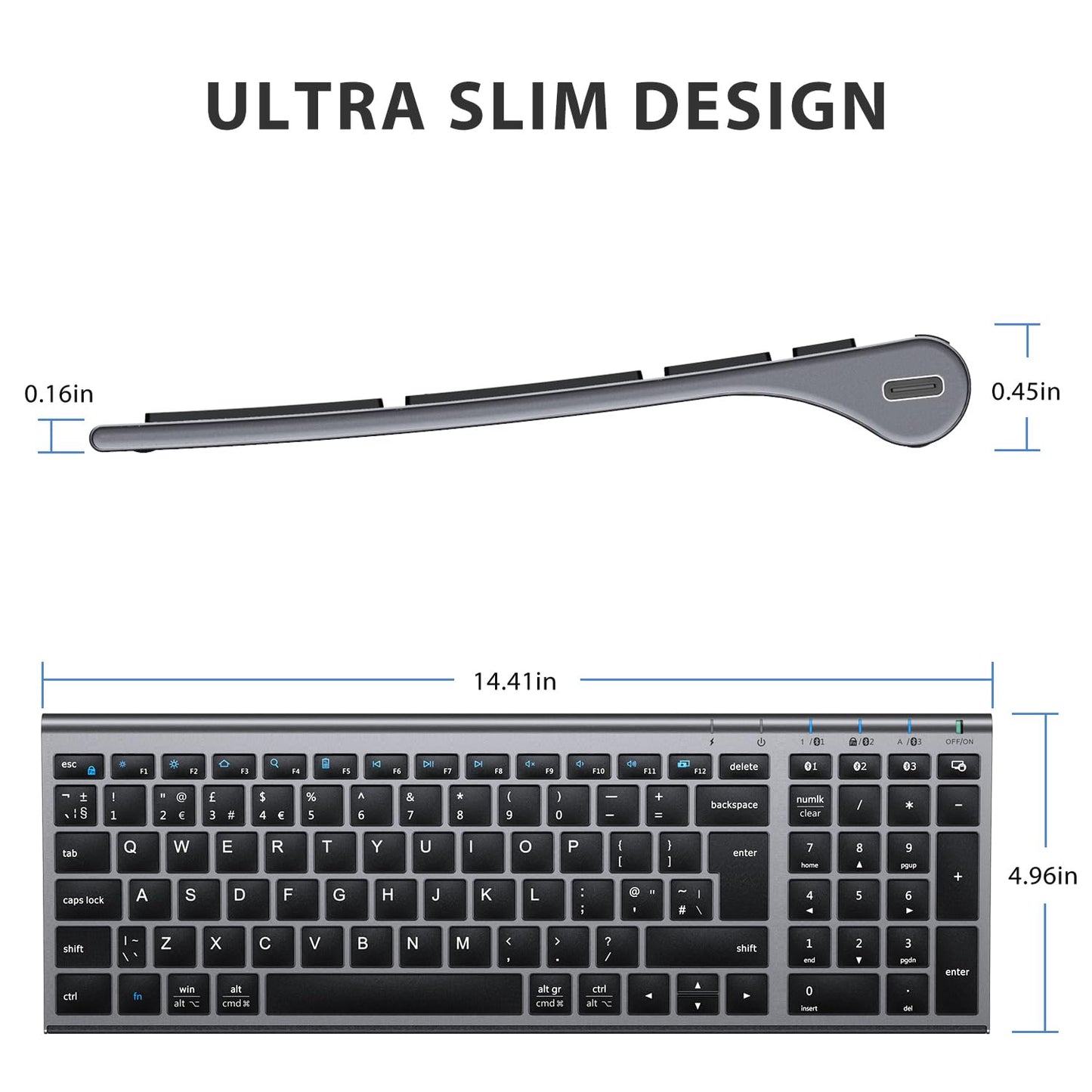 - iClever Wireless Keyboard | Bluetooth Keyboard | Stable Connection to Multi Devices -