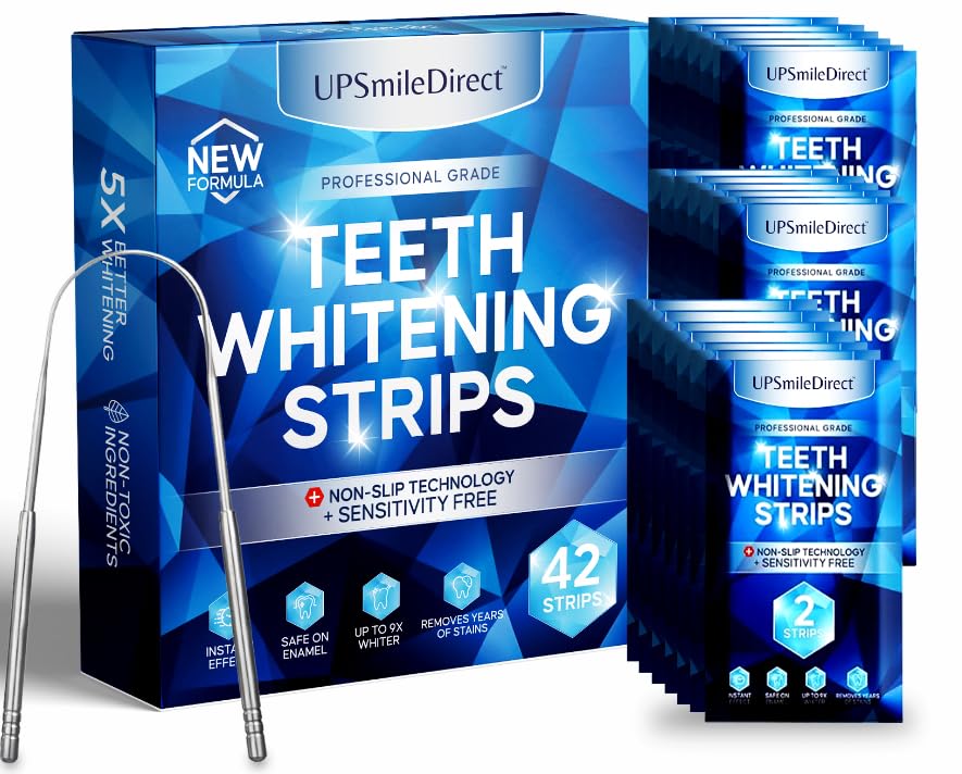 - UPSmileDirect Professional Teeth Whitening Strips 21 Treatments - Enamel Safe -
