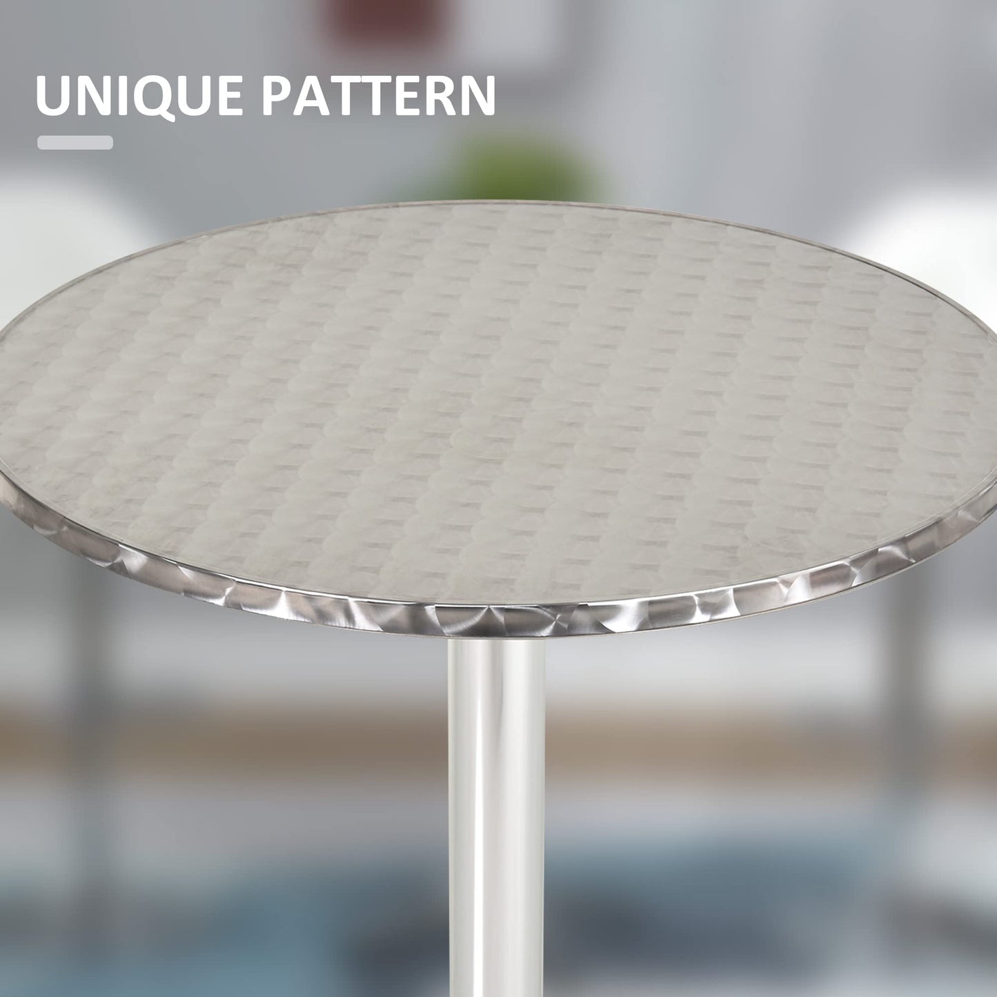 - HOMCOM Aluminum Bistro Bar Table | Round Tabletop Dining -