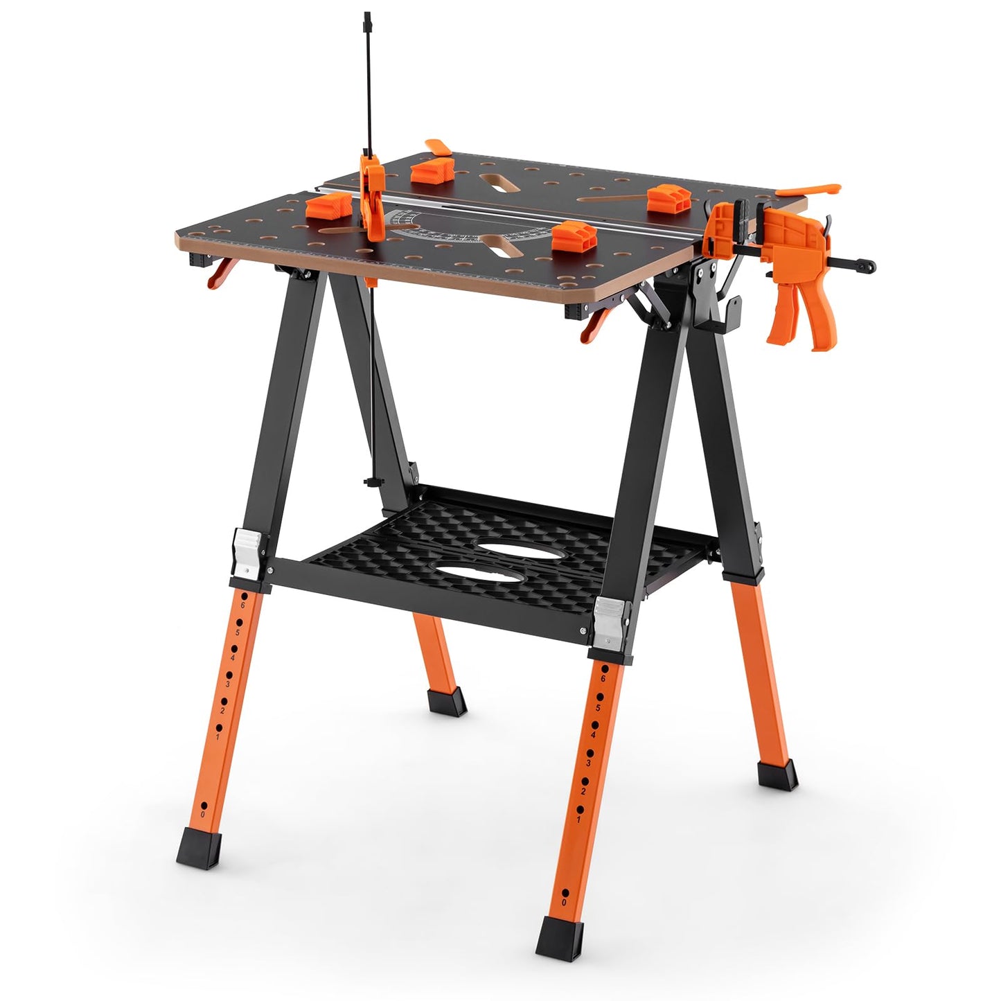 - TANGZON Folding Workbench | Height Adjustable | Flip-Top Work Bench -