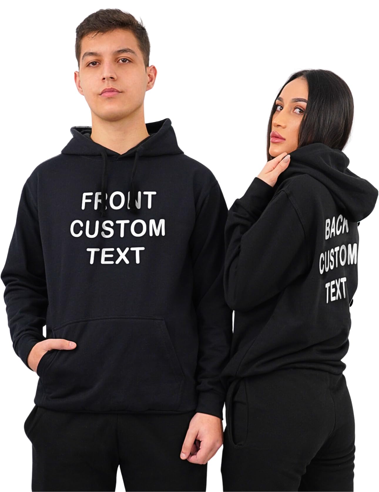 - Graphic Impact Personalised Front and Back Unisex Hoodie For Adults and Kids -