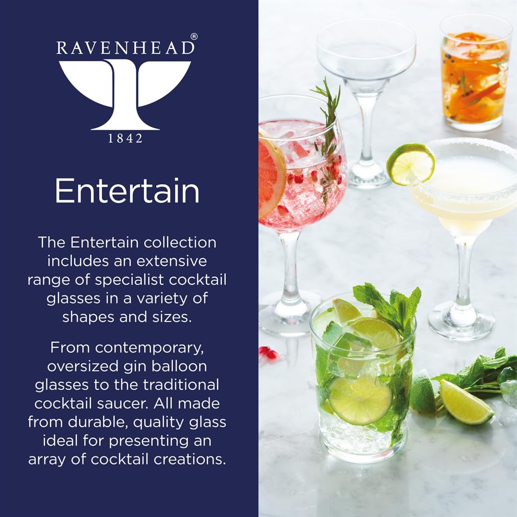 - Ravenhead Set Of 4 Glass Espresso Cup & Saucer Set | 8 CL -