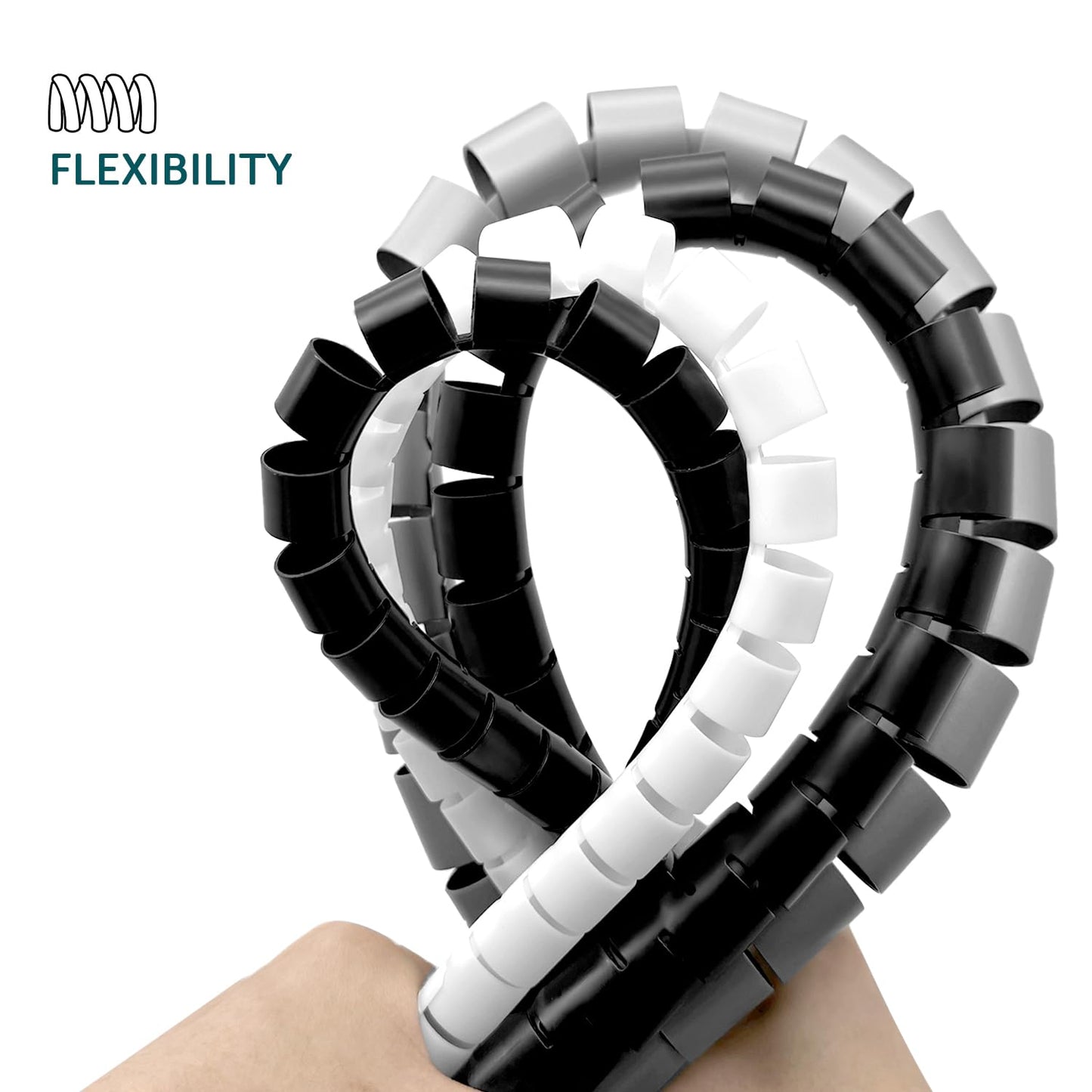 - Shinfly Cable Management Sleeve | 3m/9.8ft | Wire Sleeve with 20pcs Zip Ties | 5 Adhesive Cable Clips | Wire Organizer for TV PC & Home | Black -