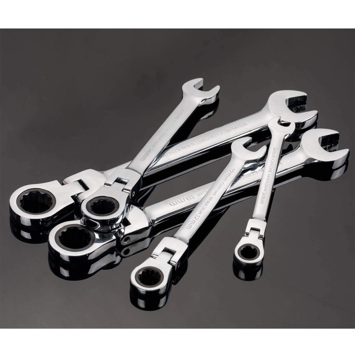 - Qnkaa Ratchet Spanner Set | 12pcs Metric Flexible Combination Wrench-