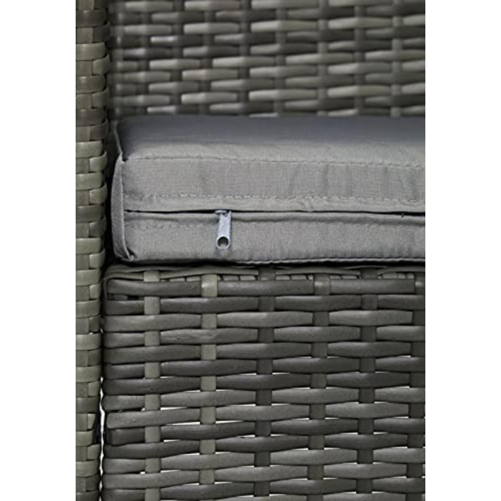 - EVRE Grey Rattan Garden Furniture Set | Patio Conservatory Balcony Indoor Outdoor 4 Seater -