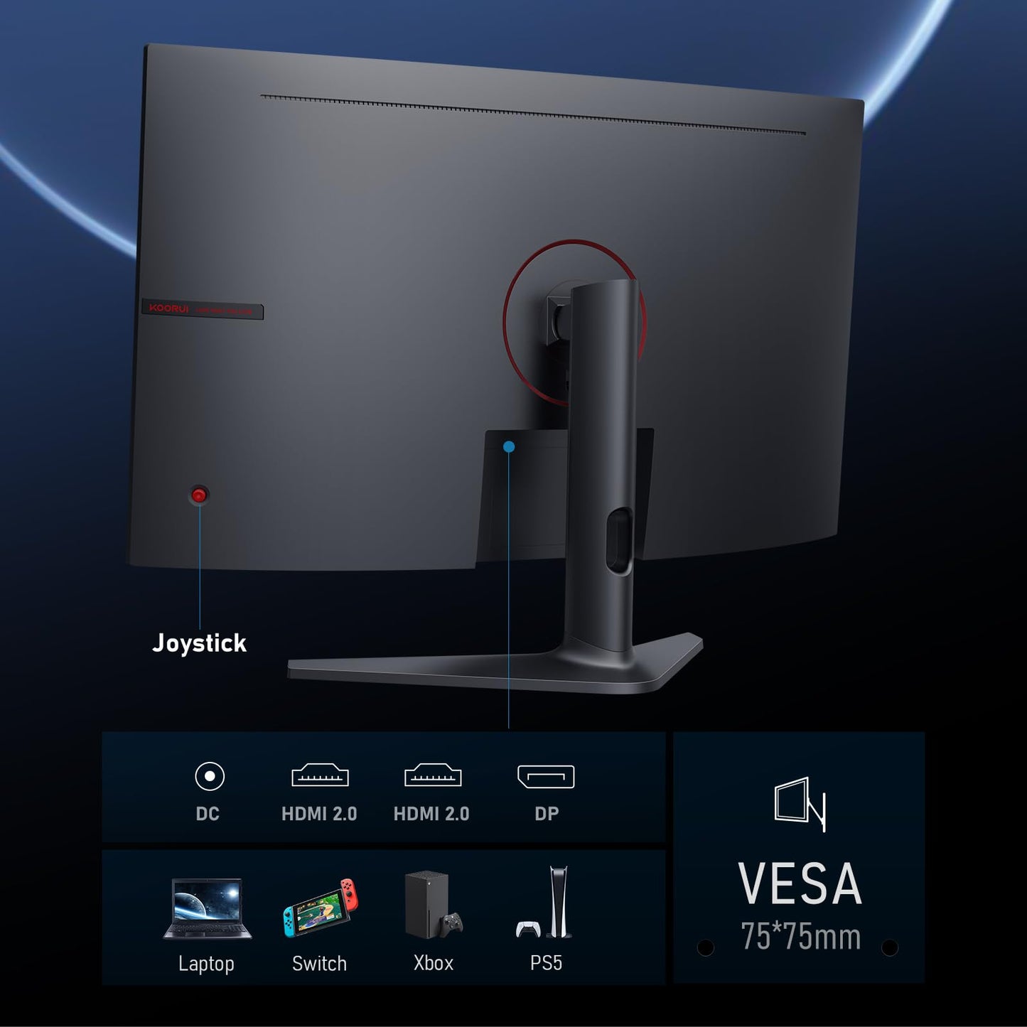 - KOORUI 31.5 Inch Computer Monitor | QHD 1440P Ultrawide Gaming Monitor | 170Hz VA 1500R Monitors | Ultra-Thin | HDMI X2 /DP | VESA Compatible -