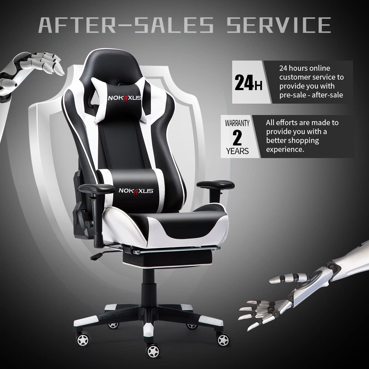 - NOKAXUS Gaming Chair | Large Size | High-back | Ergonomic Racing Seat -