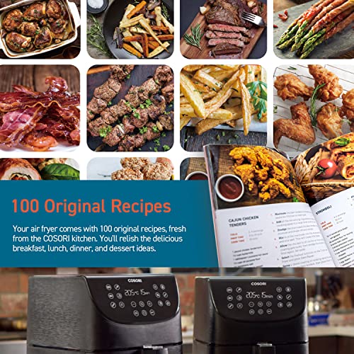 COSORI Air Fryer 5.5L Capacity,Oil Free, Energy and Time Saver with 11 Presets with 100 Recipes Cookbook, Non-Stick, Dishwasher Safe Basket,1700-Watt, CP158-AF, Black