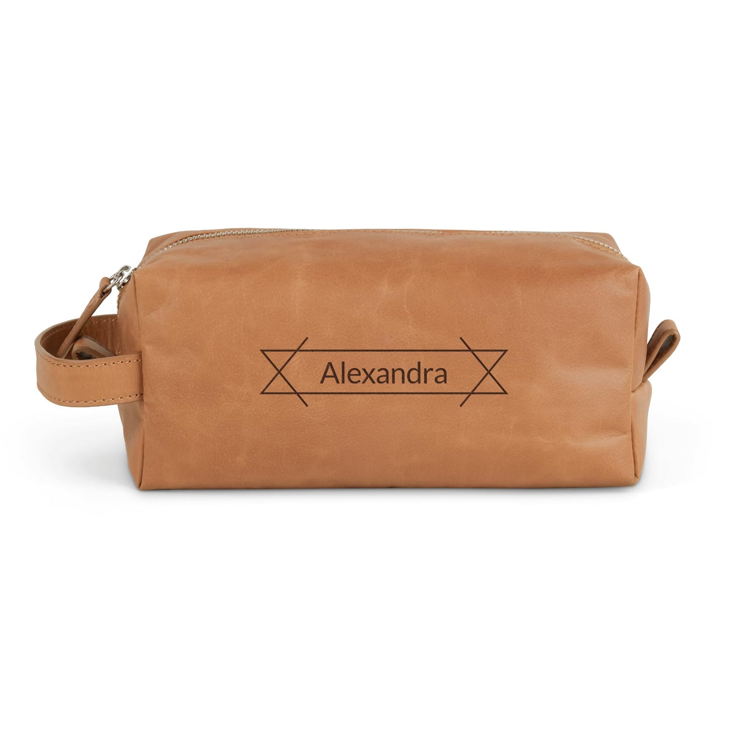 - Personalised Engraved Leather Toiletry Bag -