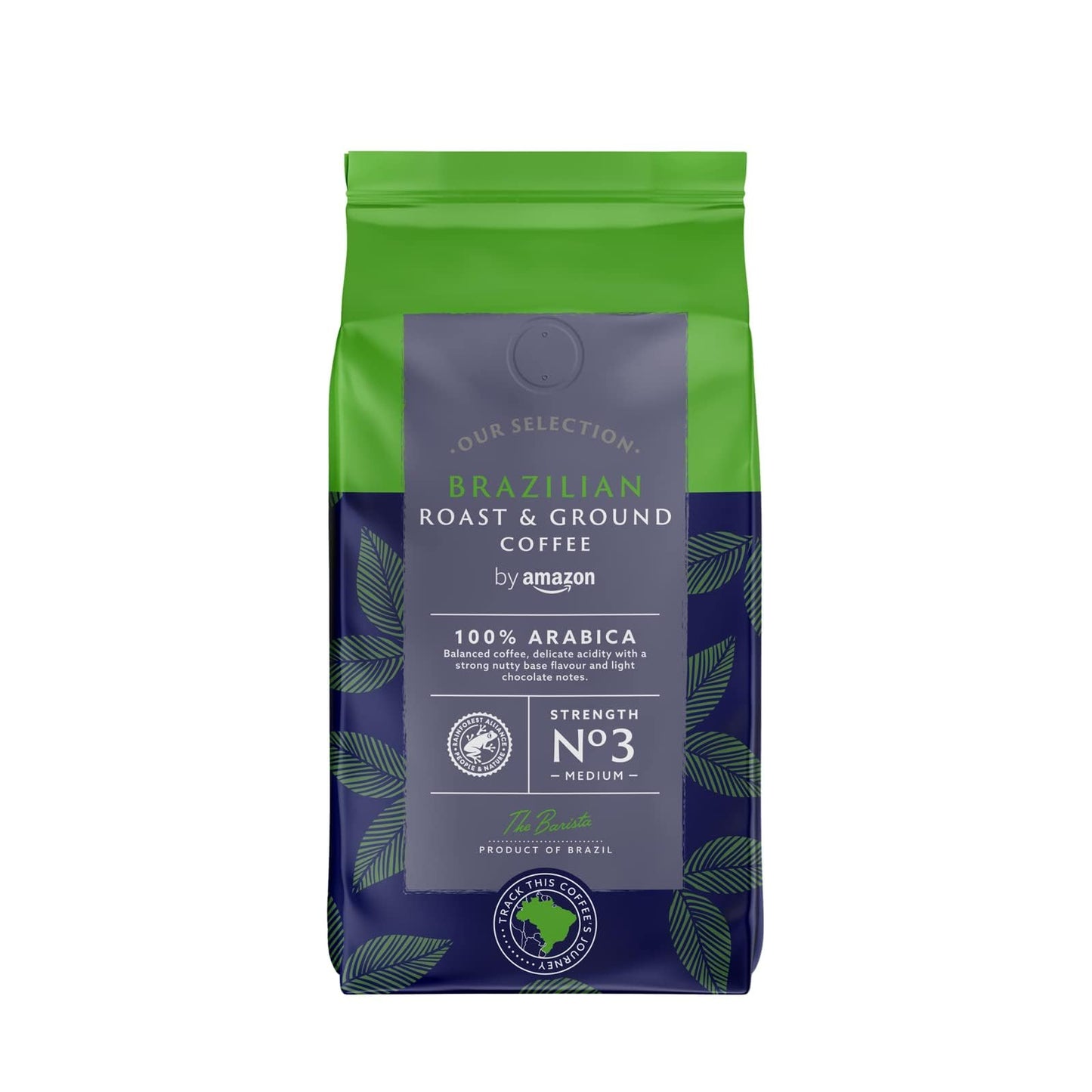 by Amazon Brazilian Roast and Ground Coffee, Medium Roast, 1.36Kg (6 Packs of 227g), Rainforest Alliance Certified