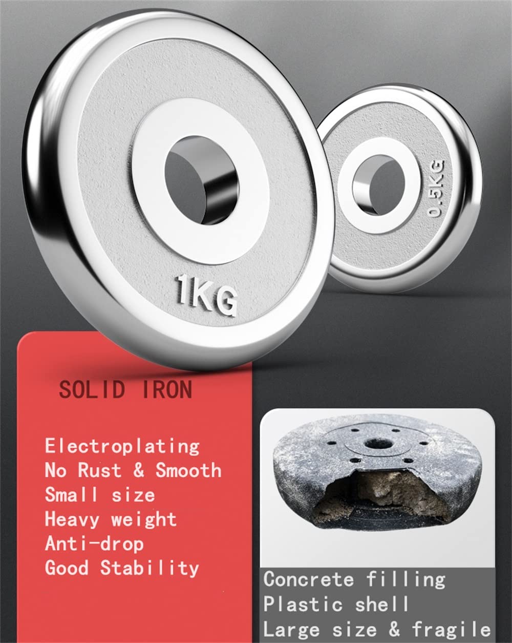 - HAKENO Adjustable Weights | Dumbbell Barbell Set | Anti-Slip Metal Handle | 3-in-1 Cast Iron Dumbbells Set -