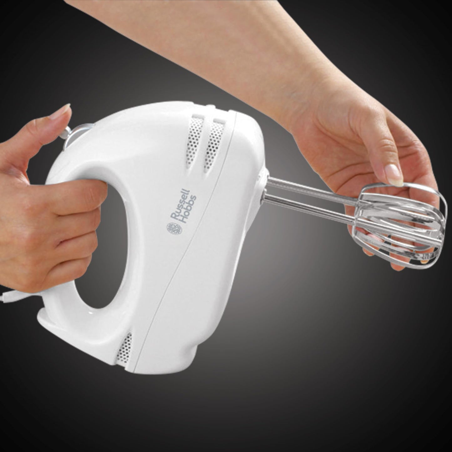 - Russell Hobbs Food Collection Electric Hand Mixer | 6 Speeds | Easy release button -