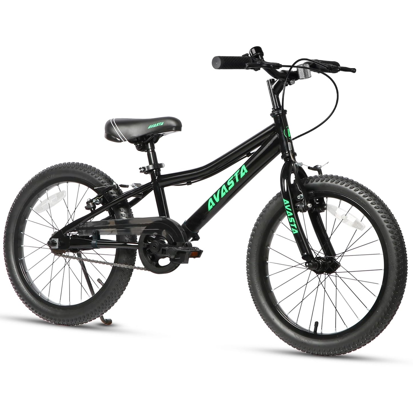 AVASTA 20 inch Kids Bike for 6 7 8 9 10 Years Old Big Kids Boys Girls Teen with Dual Handbrakes & Kickstand and Adjustable Seat,Black