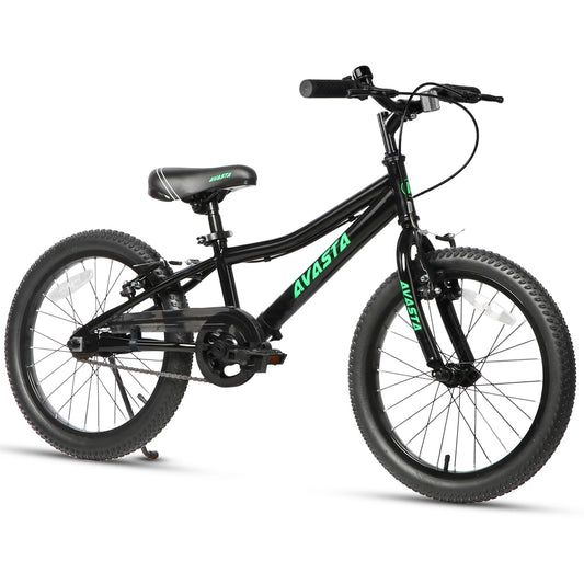 AVASTA 20 inch Kids Bike for 6 7 8 9 10 Years Old Big Kids Boys Girls Teen with Dual Handbrakes & Kickstand and Adjustable Seat,Black
