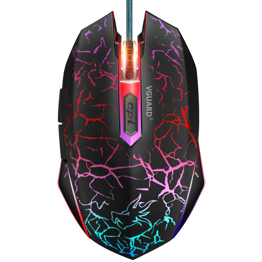 - VGUARD Gaming Mouse, Comfortable Wired USB Optical RGB Ergonomic Mice for PC -